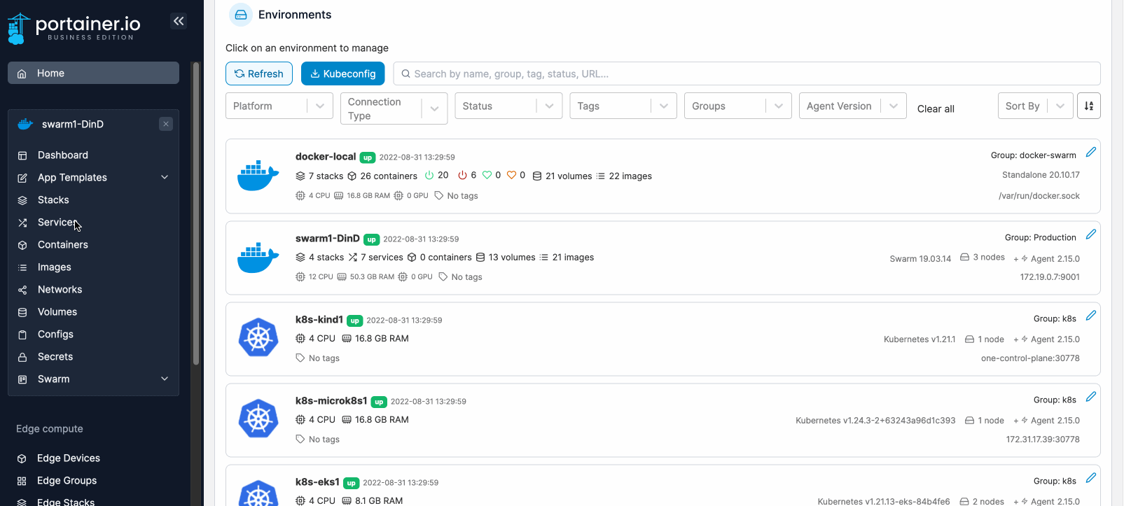 Configure service options - Portainer Documentation